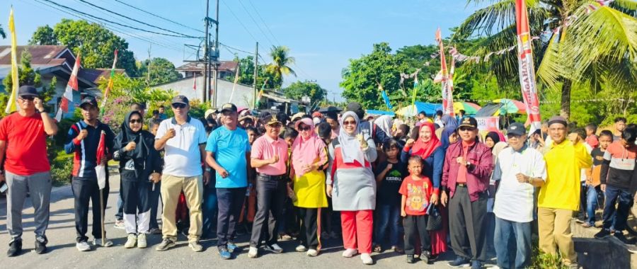 HUT RI Ke 80 Datuk Penghulu Melayu Besar Membuka Jalan Santai Tingkat Kepenghuluan