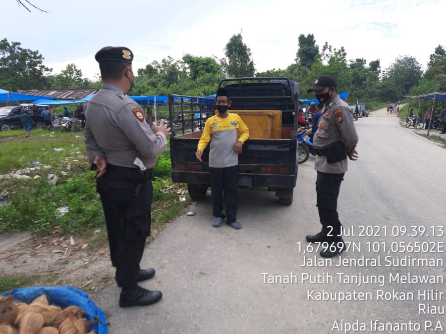 Polsek TPTM Melaksanakan Patroli Wilayah Sampaikan Himbauan Prokes